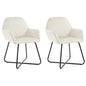 Dining Chair Set of 2 Cream Velvet Standard Ergonomic
