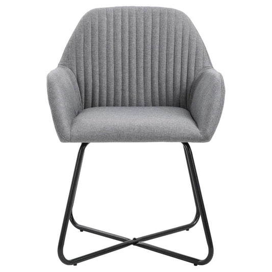 vidaXL Dining Chairs 2 pcs Light Gray Fabric, 249807