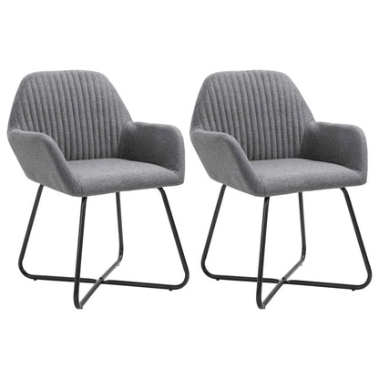 Dining Chairs 2 pcs Dark Gray Fabric