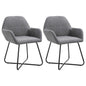 Dining Chairs 2 pcs Dark Gray Fabric
