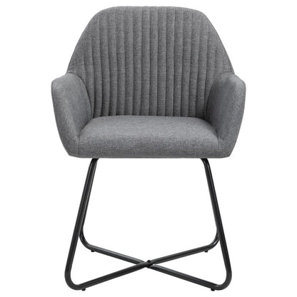 Dining Chairs 2 pcs Dark Gray Fabric