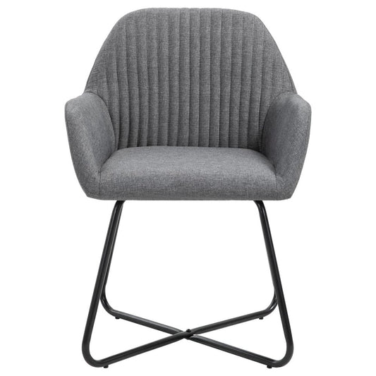 Dining Chairs 2 pcs Dark Gray Fabric