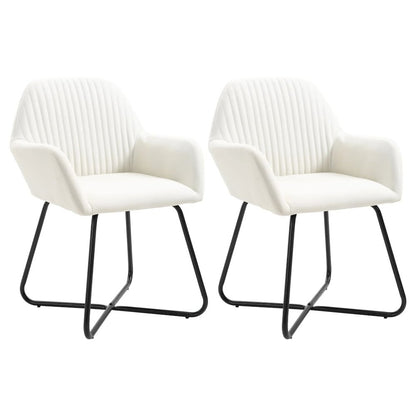 Dining Chair Set of 2 Cream