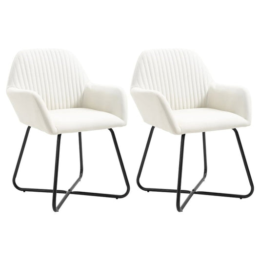 Dining Chair Set of 2 Cream