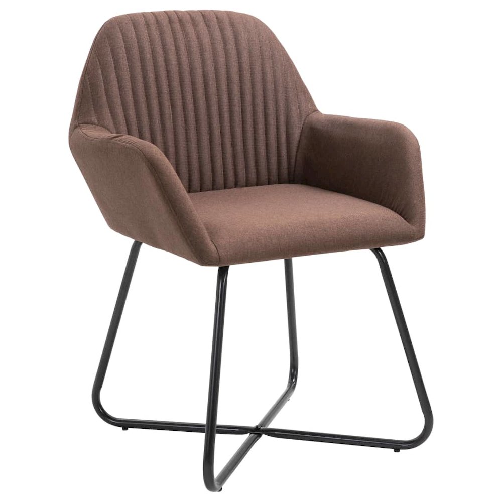 Dining Chair Set of 2 Brown Polyester Medium Modern