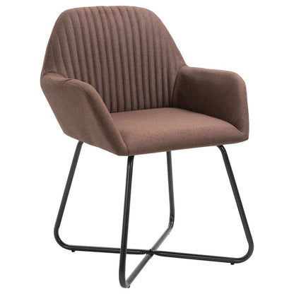 Dining Chair Set of 2 Brown Polyester Medium Modern