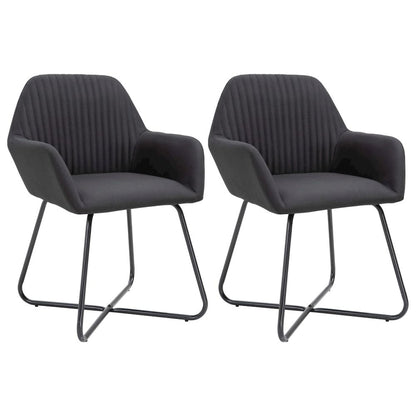 vidaXL Dining Chairs 2 pcs Black Fabric, 249813