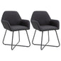 vidaXL Dining Chairs 2 pcs Black Fabric, 249813