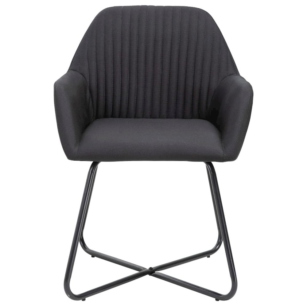 vidaXL Dining Chairs 2 pcs Black Fabric, 249813