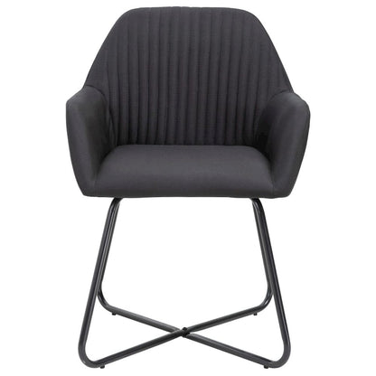 vidaXL Dining Chairs 2 pcs Black Fabric, 249813