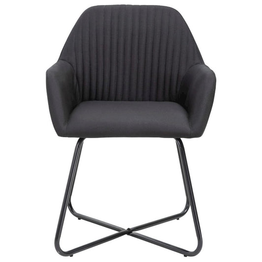 vidaXL Dining Chairs 2 pcs Black Fabric, 249813