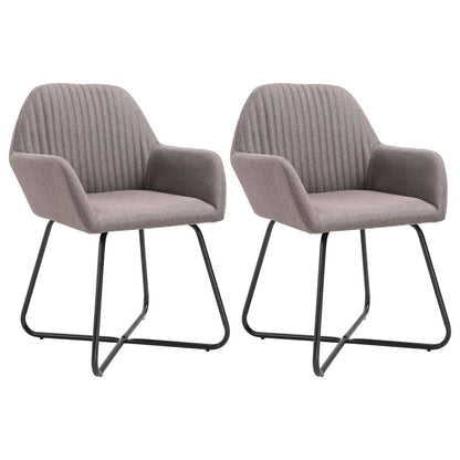vidaXL Dining Chairs 2 pcs Taupe Fabric, 249816