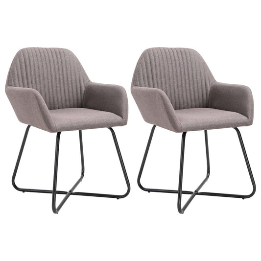 vidaXL Dining Chairs 2 pcs Taupe Fabric, 249816