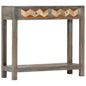 vidaXL Console Table Gray 33.9"x11.8"x29.9" Solid Mango Wood, 282737