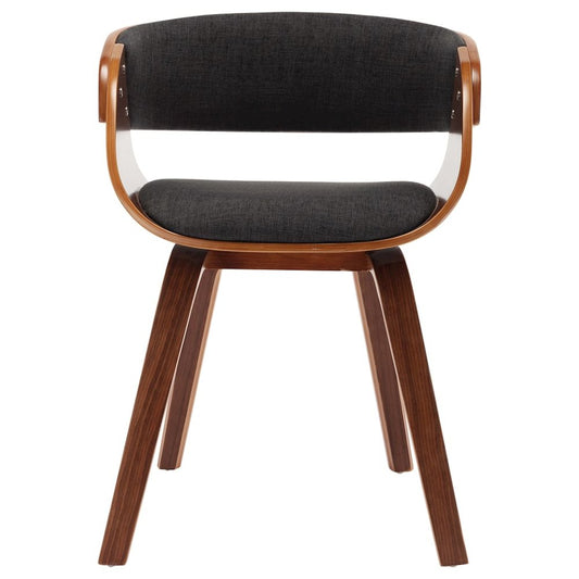 Dining Chair Gray Bent Wood and Fabric