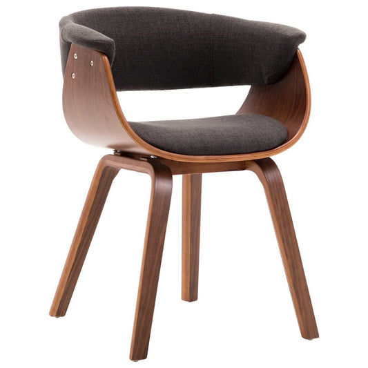Dining Chair Gray Bent Wood and Fabric
