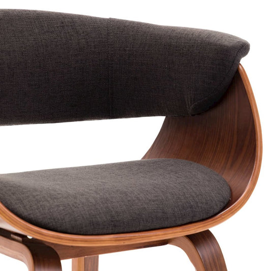 Dining Chair Gray Bent Wood and Fabric