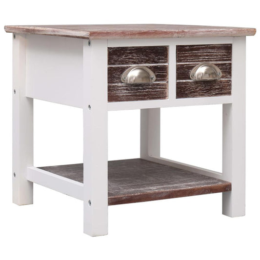 vidaXL Side Table Brown 15.7"x15.7"x15.7" Paulownia Wood, 284067