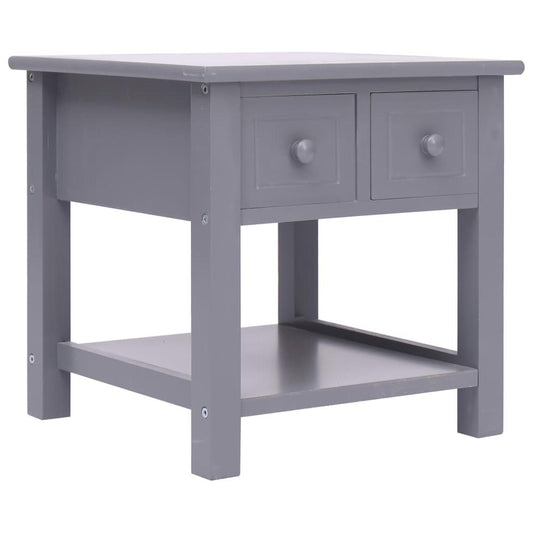 vidaXL Side Table Gray 15.7"x15.7"x15.7" Paulownia Wood, 284069