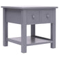 vidaXL Side Table Gray 15.7"x15.7"x15.7" Paulownia Wood, 284069