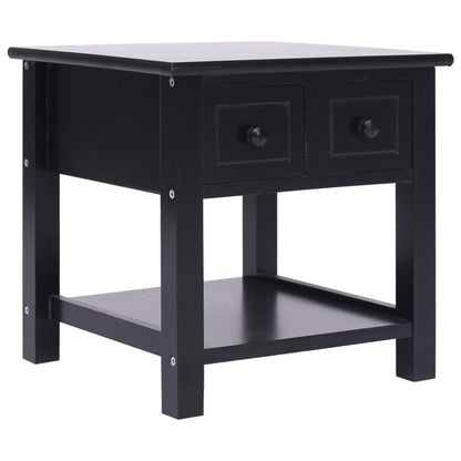 vidaXL Side Table Black 15.7"x15.7"x15.7" Paulownia Wood, 284071