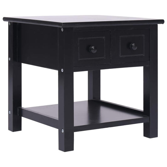 vidaXL Side Table Black 15.7"x15.7"x15.7" Paulownia Wood, 284071
