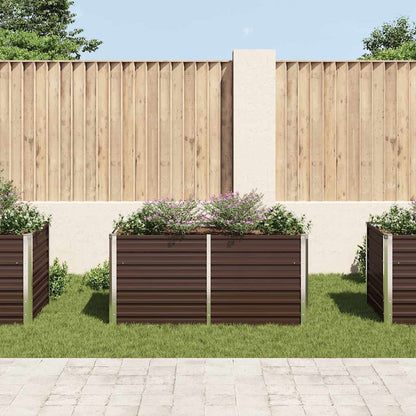 vidaXL Raised Garden Bed Brown 63"x31.5"x30.3" Galvanized Steel 5709