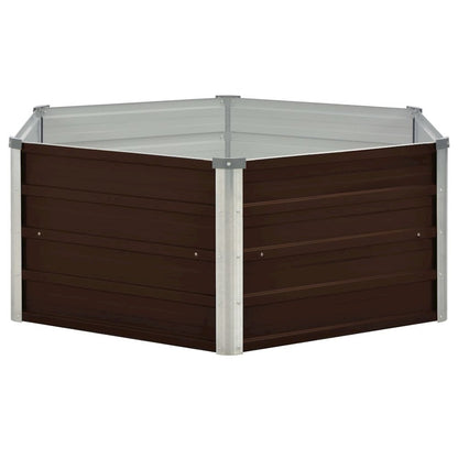 Raised Garden Bed Brown 50.8"x50.8"x18.1" Galvanized Steel