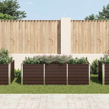Garden Raised Bed Brown 94.5"x31.5"x30.3" Galvanized Steel