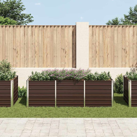 Garden Raised Bed Brown 94.5"x31.5"x30.3" Galvanized Steel