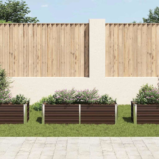 Garden Raised Bed Brown 63"x15.7"x17.7" Galvanized Steel