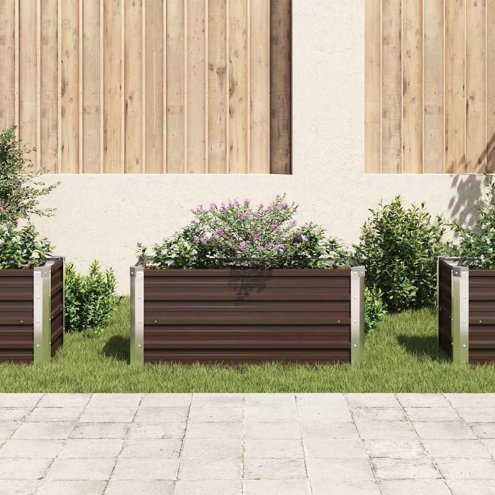 Garden Raised Bed Brown 39.4"x15.7"x17.7" Galvanized Steel