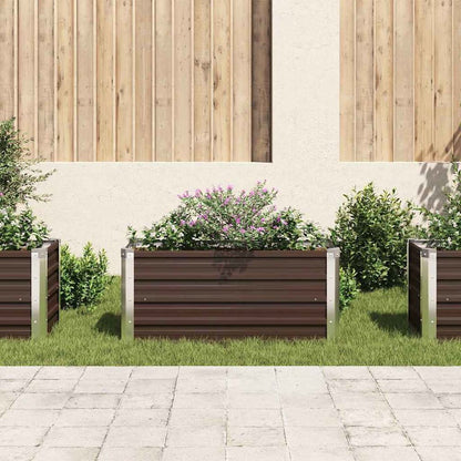 Garden Raised Bed Brown 39.4"x15.7"x17.7" Galvanized Steel