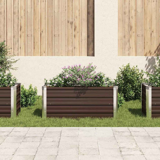Garden Raised Bed Brown 39.4"x15.7"x17.7" Galvanized Steel
