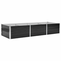 vidaXL Garden Raised Bed Anthracite 94.5"x31.5"x17.7" Galvanized Steel, 45727