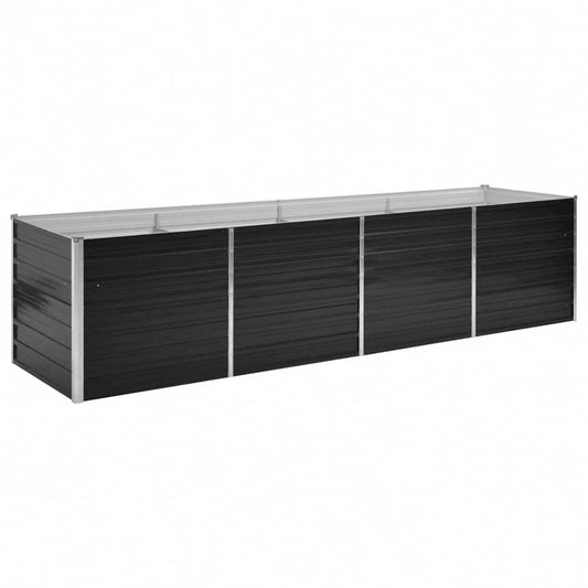 vidaXL Garden Raised Bed Anthracite 126"x31.5"x30.3" Galvanized Steel, 45728