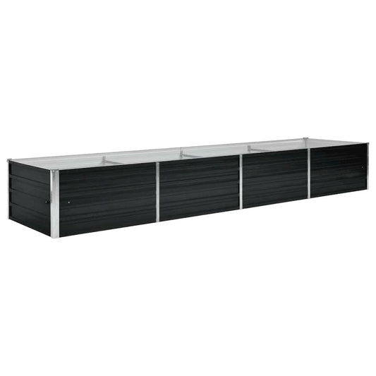 vidaXL Garden Raised Bed Anthracite 126"x31.5"x17.7" Galvanized Steel, 45729