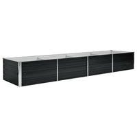 vidaXL Garden Raised Bed Anthracite 126"x31.5"x17.7" Galvanized Steel, 45729