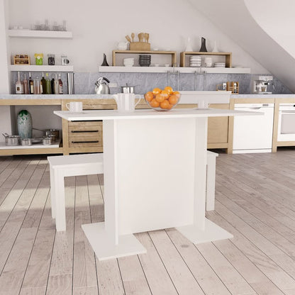 vidaXL Dining Table White 43.3"x23.6"x29.5" Chipboard, 800243