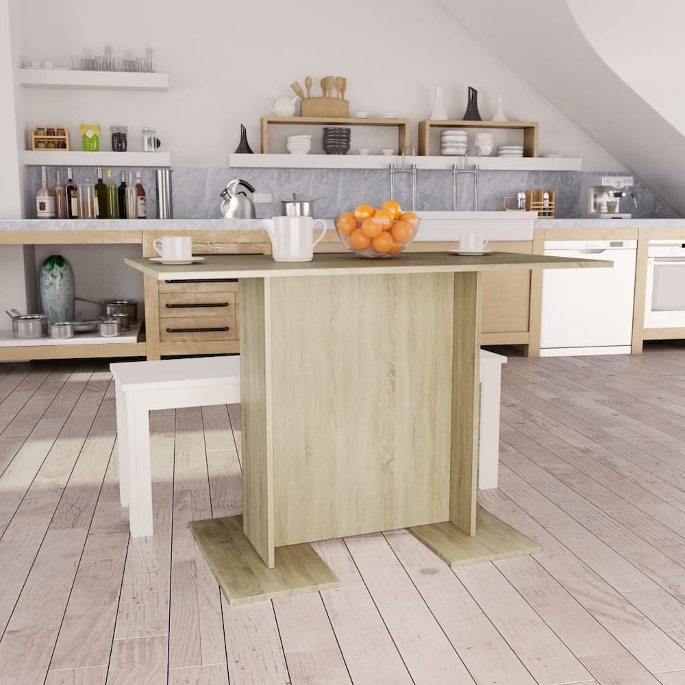 vidaXL Dining Table Sonoma Oak 43.3"x23.6"x29.5" Chipboard, 800246