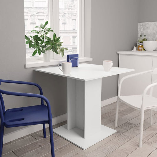 vidaXL Dining Table White 31.5"x31.5"x29.5" Chipboard, 800252