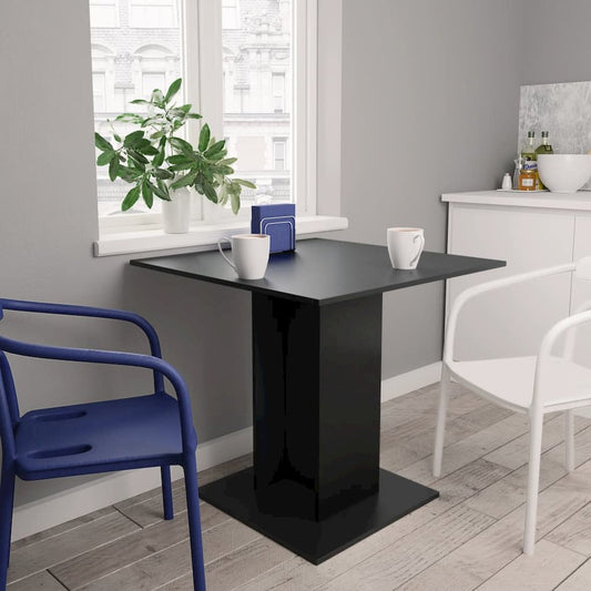 vidaXL Dining Table Black 31.5"x31.5"x29.5" Chipboard, 800253