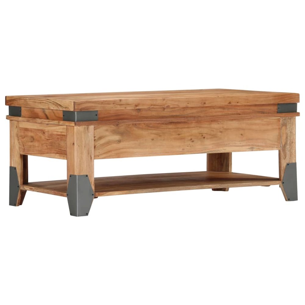 Coffee Table 43.3"x20.5"x17.7" Solid Acacia Wood