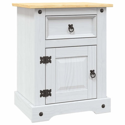 Bedside Cabinet White body and brown top Solid pine wood