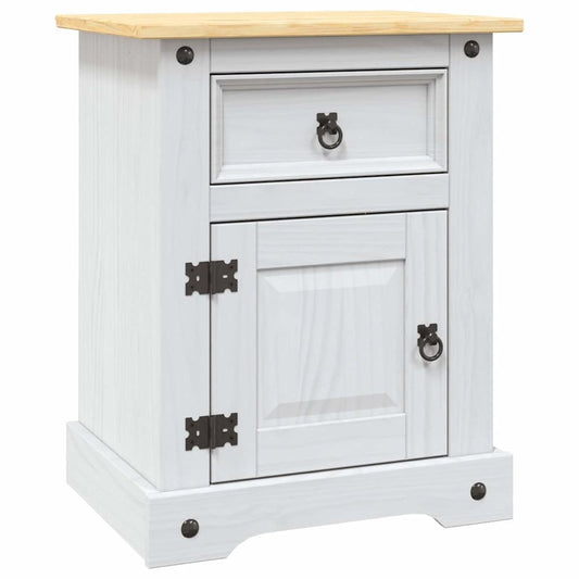 Bedside Cabinet White body and brown top Solid pine wood