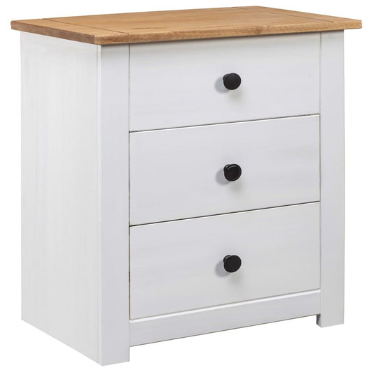 Bedside Cabinet White Solid pine wood Medium Bedside Cabinet