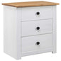 Bedside Cabinet White Solid pine wood Medium Bedside Cabinet