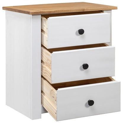 Bedside Cabinet White Solid pine wood Medium Bedside Cabinet