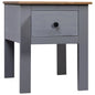 Bedside Cabinet Grey Solid Pinewood Medium Stylish Nightstand