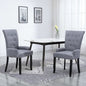 Dining Chairs with Armrests 2 pcs Light Gray Fabric